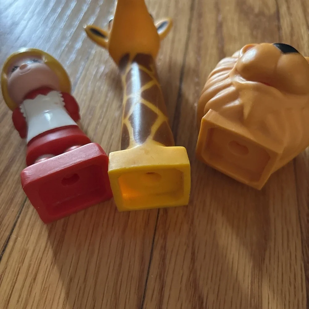 Vintage Tyco Super Blocks Preschool Building Toys‎ Figures Lion,giraffe, Girl